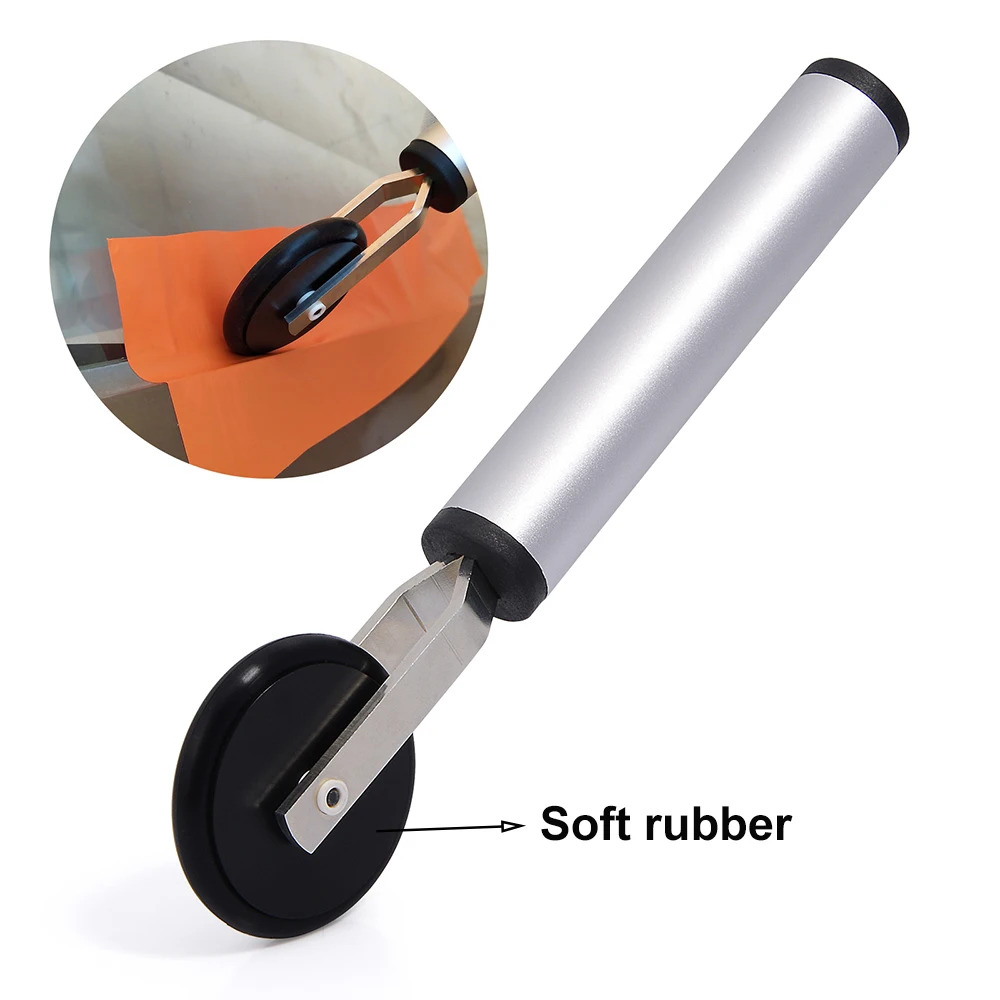 

EHDIS Vinyl Wrap Film Roller Squeegee For Car Door Waist Line Gap Channel Soft Rubber Roller Vehicle Sticker Sheet Wrapping Tool