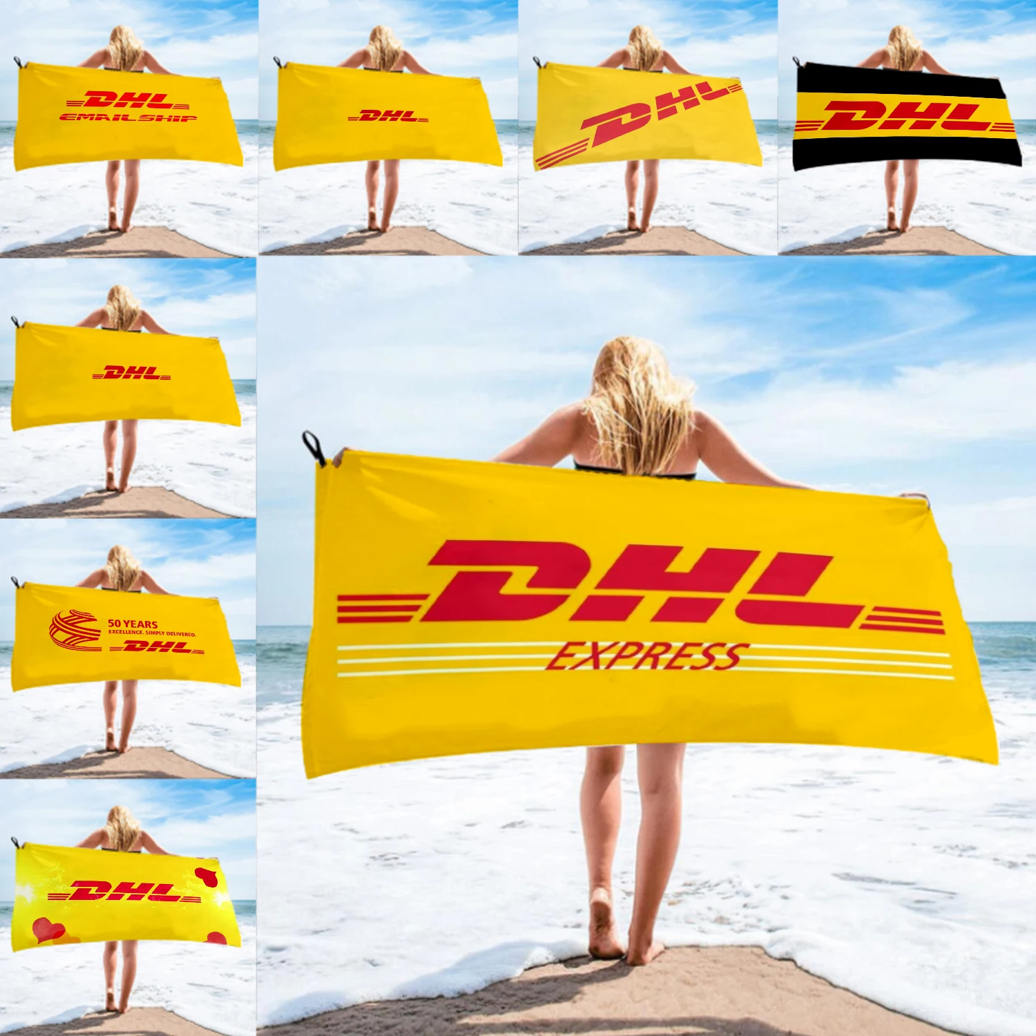Быстросохнущее банное полотенце Dhl Express из микрофибры пляжное Женская длинная