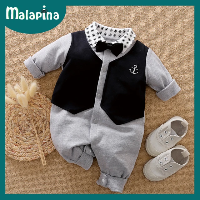 Malapina Baby Boy Romper Kids Summer Spring 0-24M Age Infant Gentleman Toddler Newborn Outfits Baby Girls Clothes 2021 30334 S15
