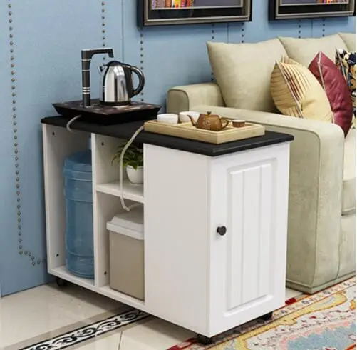 Современный минималистичный диван боковой шкаф кофейный столик скандинавский свет роскошный уголок Несколько движущийся шкаф балкон чайный шкаф чайный таб - Цвет: 90x30x62cm