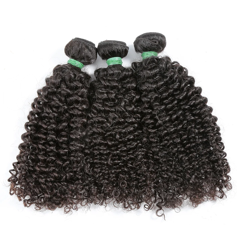 8-30 дюймов бразильские волосы плетение кудрявые человеческие волосы 3 4 пряди с фронтальной шнуровкой remy Волосы Кудрявые двойной нарисованный Средний рацион