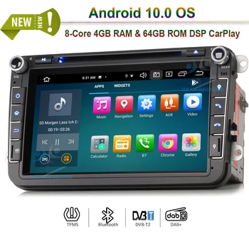 

8" Android 10.0 Bluetooth Car Stereo DVD DAB+ 4G 64G for VW Passat Golf Polo Bora T5 SEAT SKODA DSP CarPlay & Auto GPS TPMS