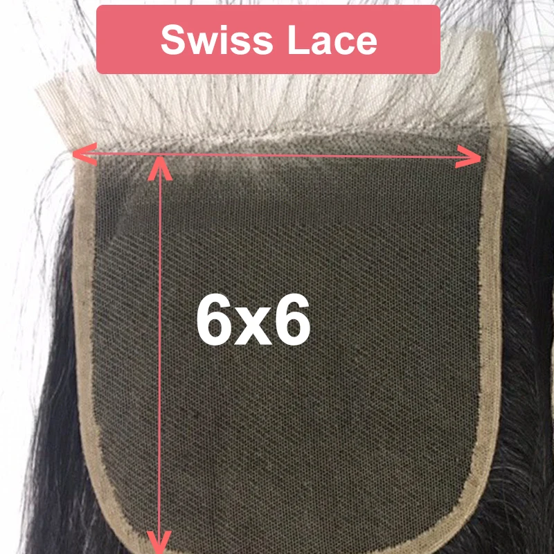 4x4/5x5/6x6 прозрачное HD кружево Закрытие бразильские Волосы Ткачество 10-20 дюймов бесплатно/средняя часть девственные прямые человеческие волосы закрытие - Цвет: 6x6 Swiss lace