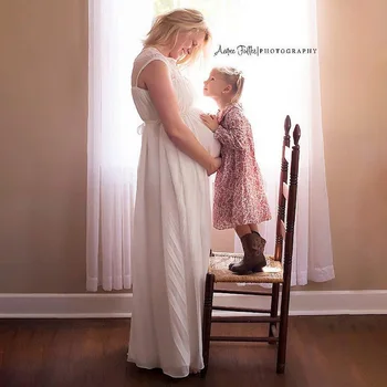 

White Sexy Maternity Dresses Photography Props Lace Fancy Maxi Gown Maternity Clothes Pregnancy Dress For Women Photo Shooting