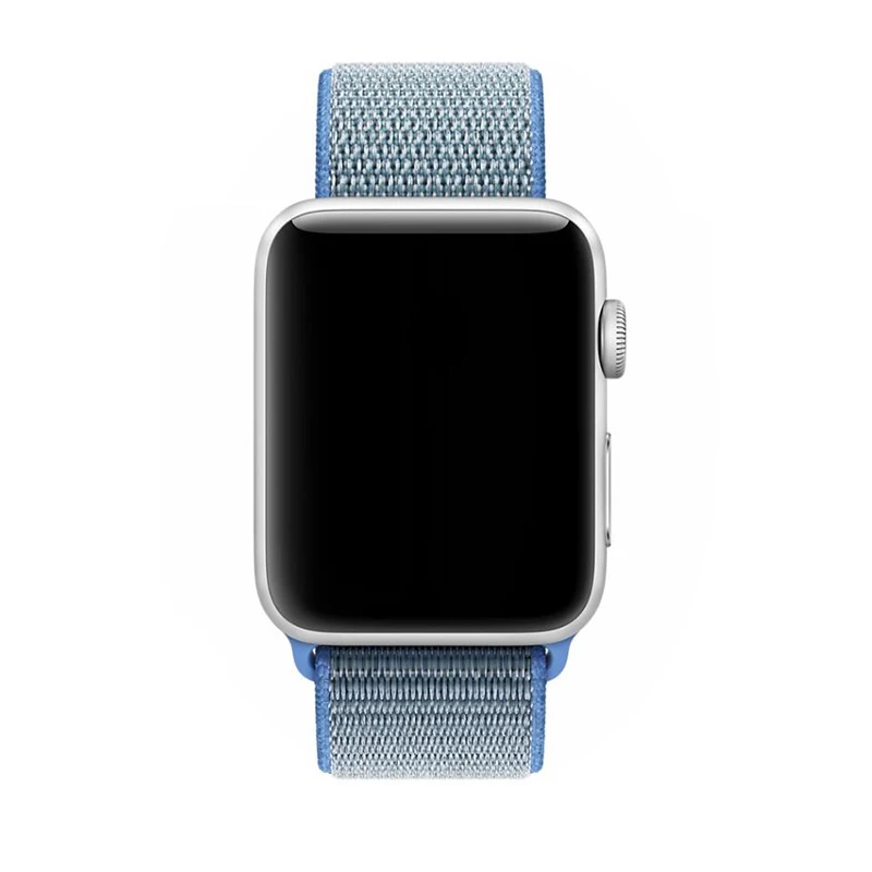 Цвета нейлоновый спортивный бесшовный репликация Band для Apple Watch серии 1/2/3 Легкий из мягкой дышащей ткани с вязанными лямками, 38, 42 мм, версия