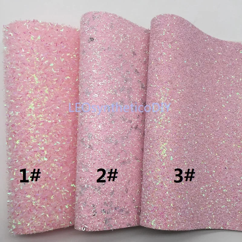 Mini Roll 30x134CM PINK Glitter Fabirc, Chunky Glitter Leather, Glitter Leather Roll For Making Bows LEOsyntheticoDIY SK001