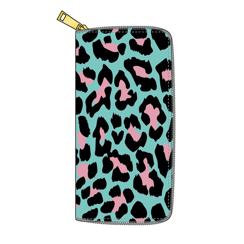 

Leopard Print With Long Wallet for Women Zipper PU Leather Purse for Cosplay Gift Money Bag