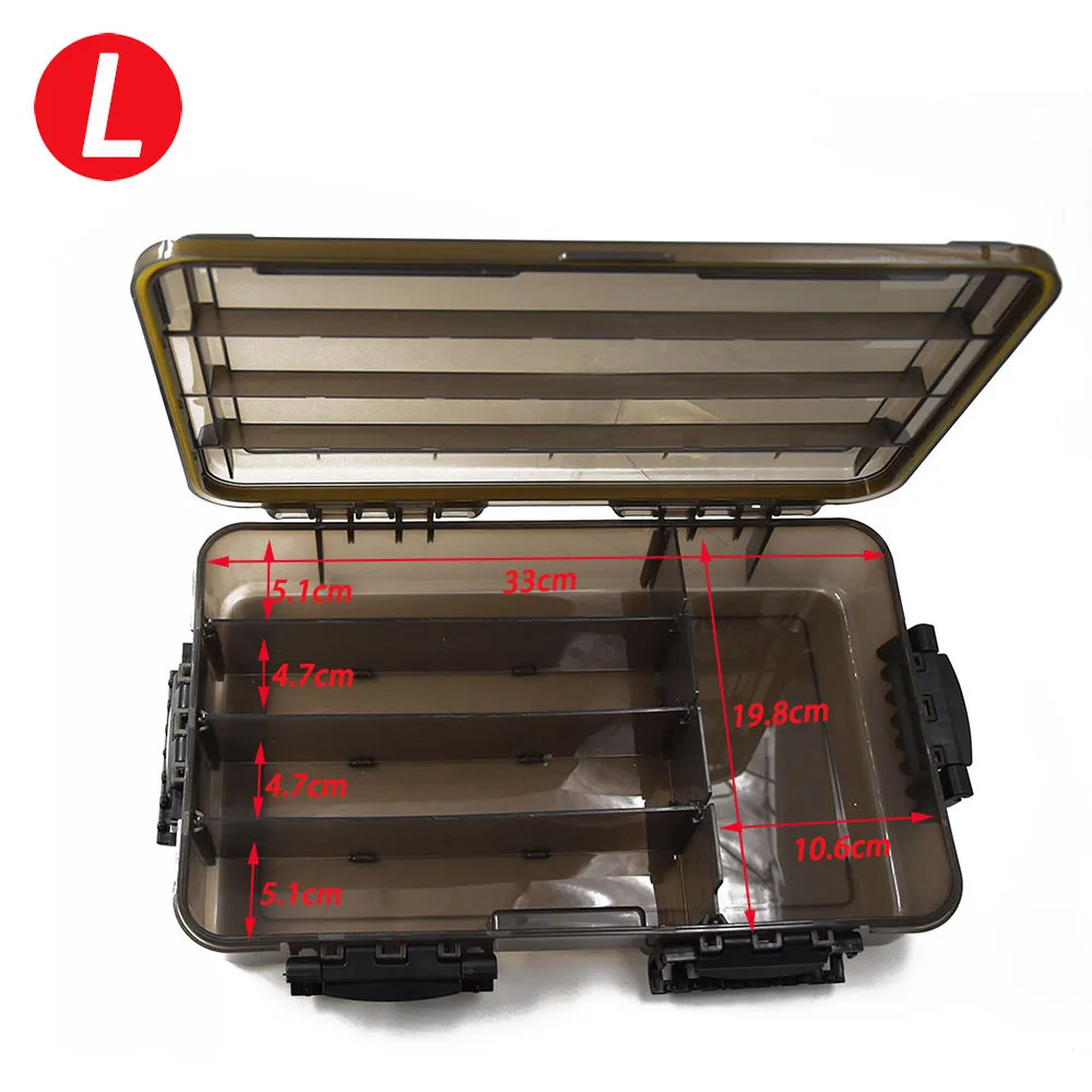 Caja de aparejos de pesca a prueba de agua, gran capacidad, accesorios de pesca, caja de almacenamiento de herramientas, anzuelo de pescado, señuelo, caja de cebo falso, suministros de pesca Hilosyanzuelos