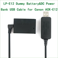 LP E12 LPE12 ACK-E12 DR-E12 imitacja baterii i DC banku zasilania USB kabel do Canon EOS M M2 M10 M50 M100 M200 5V kabel do ładowarki USB 2