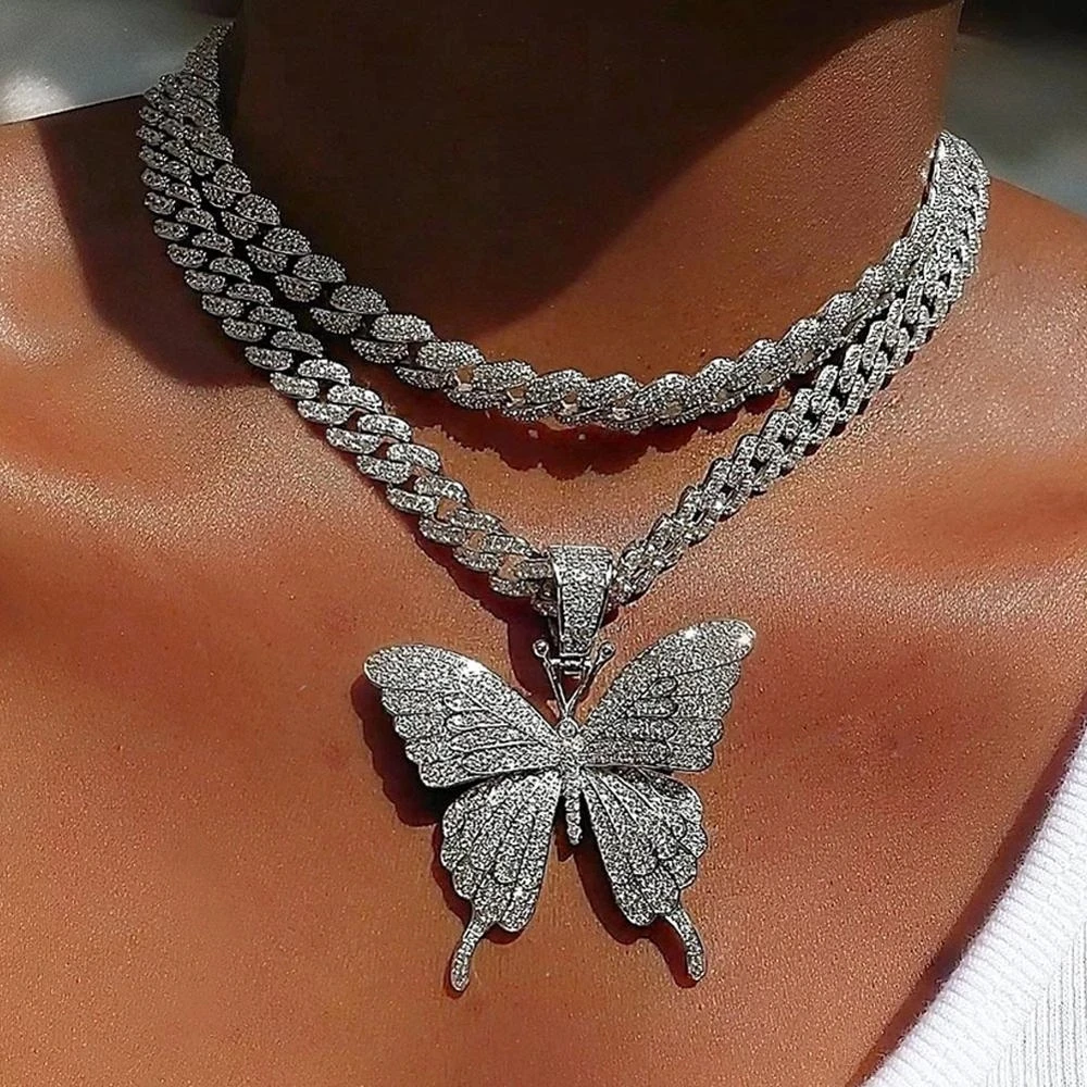 Punk Cuban Link Chain Butterfly 
