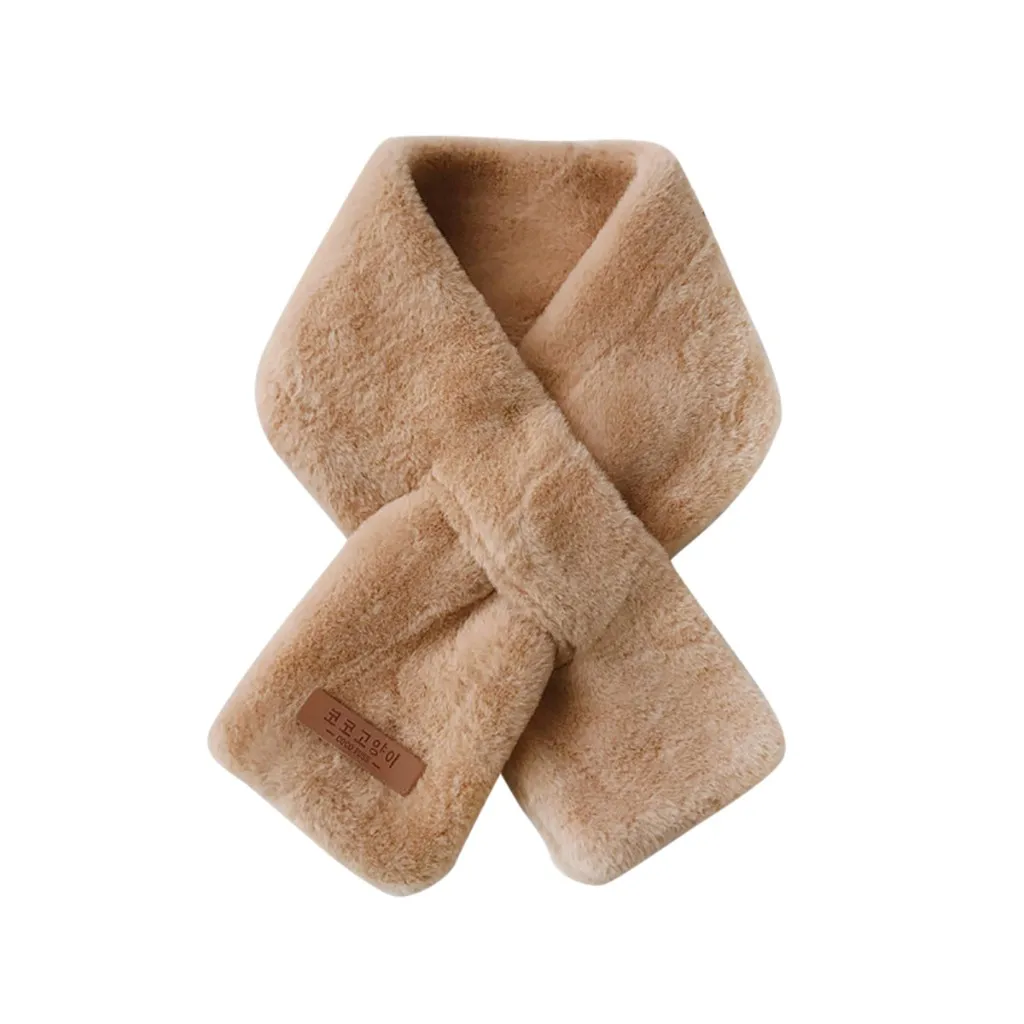 Теплые женские шарфы, Модный зимний шарф из искусственного меха, однотонная верхняя одежда, шарф с теплым помпоном для женщин, милые - Цвет: Brown