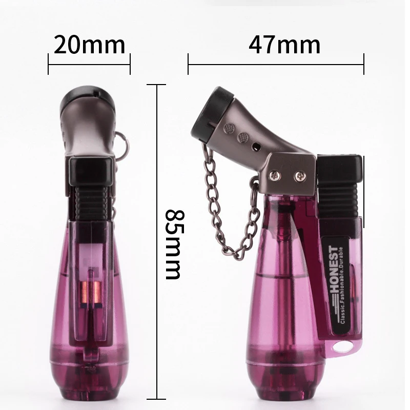 Cigarette Cigar for Windproof Refillable 1300'C Butane Jet Torch Gas Lighter