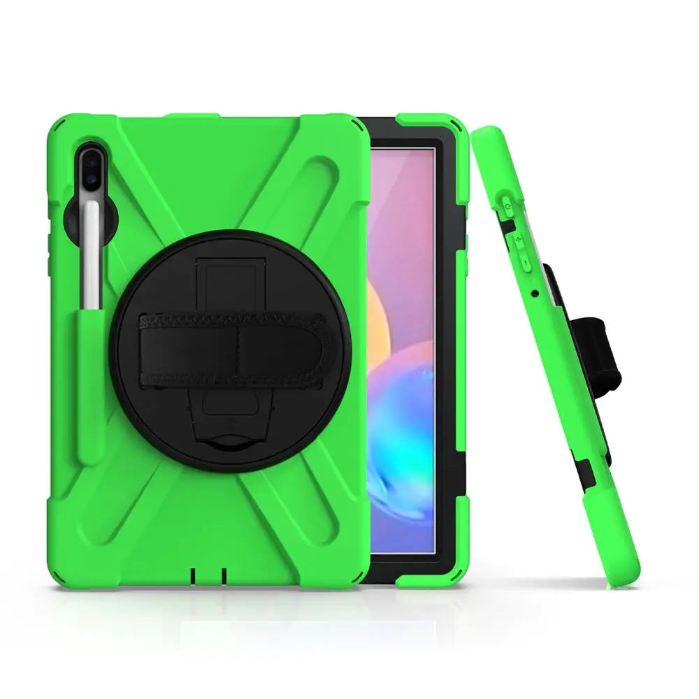 Green Вращающийся на 360 градусов чехол для планшета для samsung Galaxy S6 10," чехол-подставка для детей безопасный противоударный тяжелый Защитный Прочный чехол s - Цвет: Green