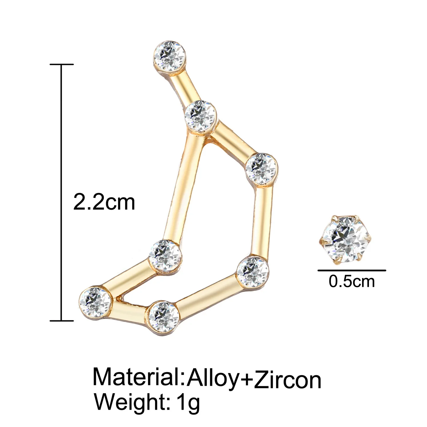 12 звезд созвездия асимметричные серьги-гвоздики Кристалл Зодиак Водолей Рак Скорпион пирсинг серьги-гвоздики женские ювелирные изделия подарок