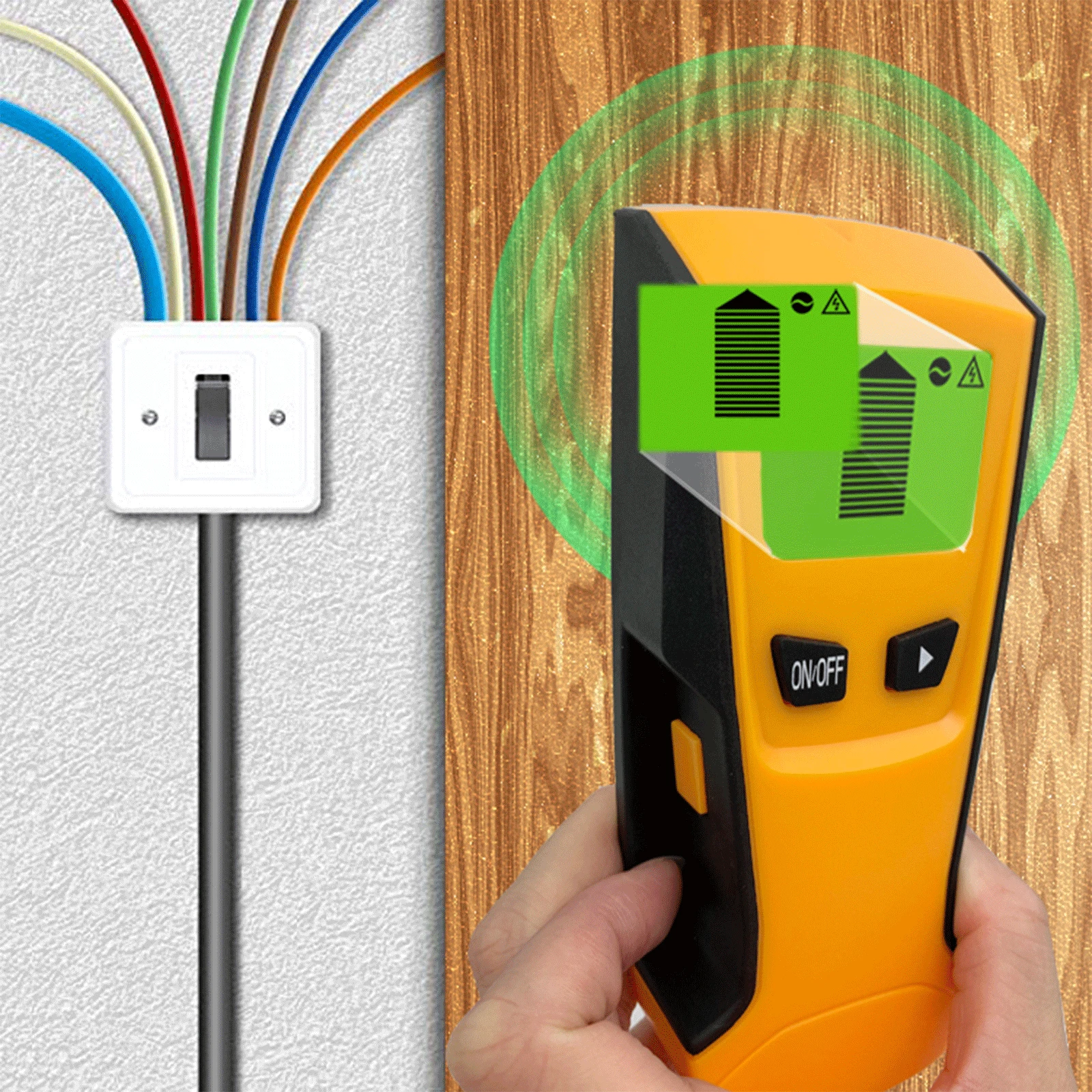 Detector de Metales y madera de pared, varita de seguridad, detección de uñas de alambre vivo, herramienta de trabajo CA