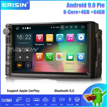

Erisin CarPlay Android 9.0 Car Stereo Multimedia Player Double Din Universal Autoradio DAB+ GPS IPS Bluetooth TPMS OBD Wifi