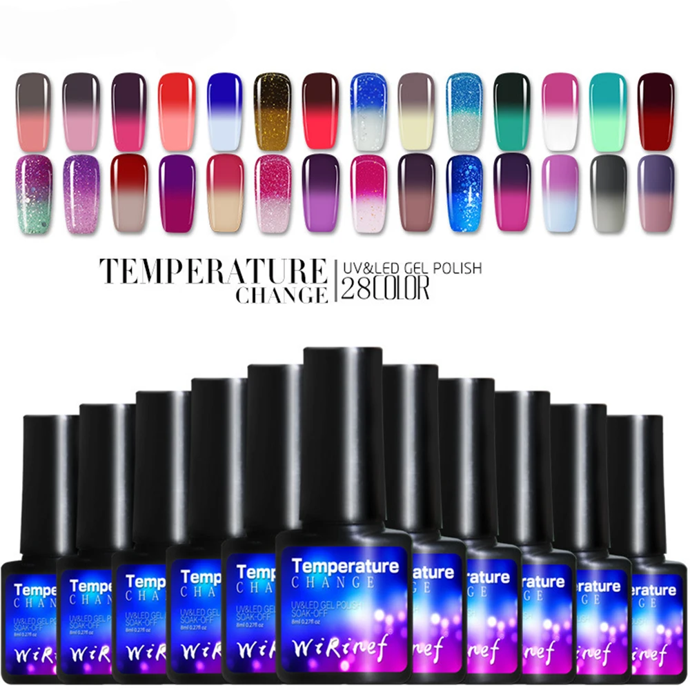 

WiRinef Gel Nail Polish 8ml Temperature Change Color Hybrid Varnish Semi Permanent Magic Nail Art TSLM1