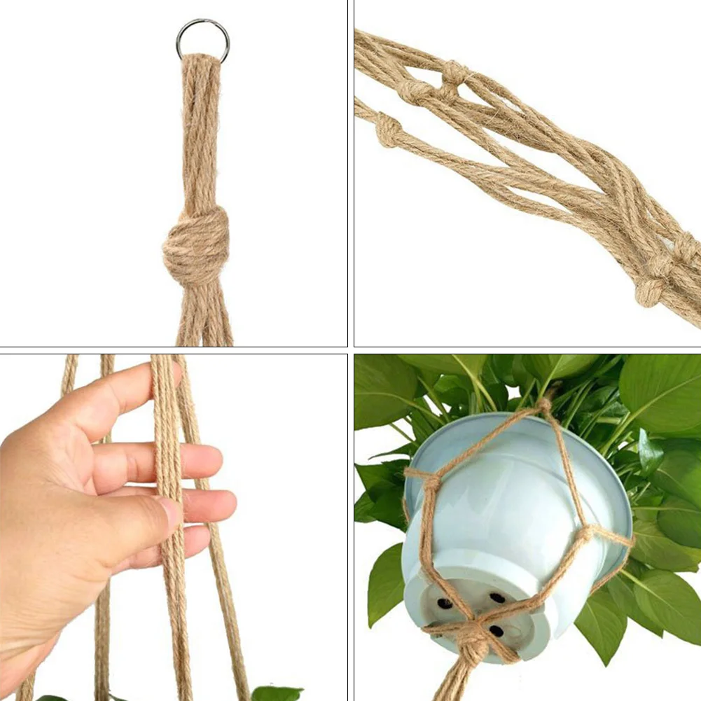 2 шт. DIY ремесло украшение стены висячие корзины Патио Крытый Открытый растение вешалка цветочный горшок ручной работы держатель сад вязаный Канат