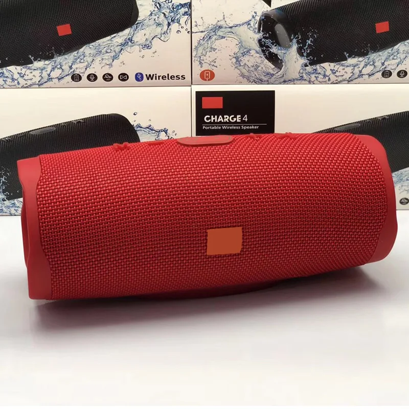 Bluetooth динамик FM радио Charge4 водонепроницаемый портативный открытый беспроводной мини Колонка коробка TF AUX USB стерео Hi-Fi коробки - Цвет: Red
