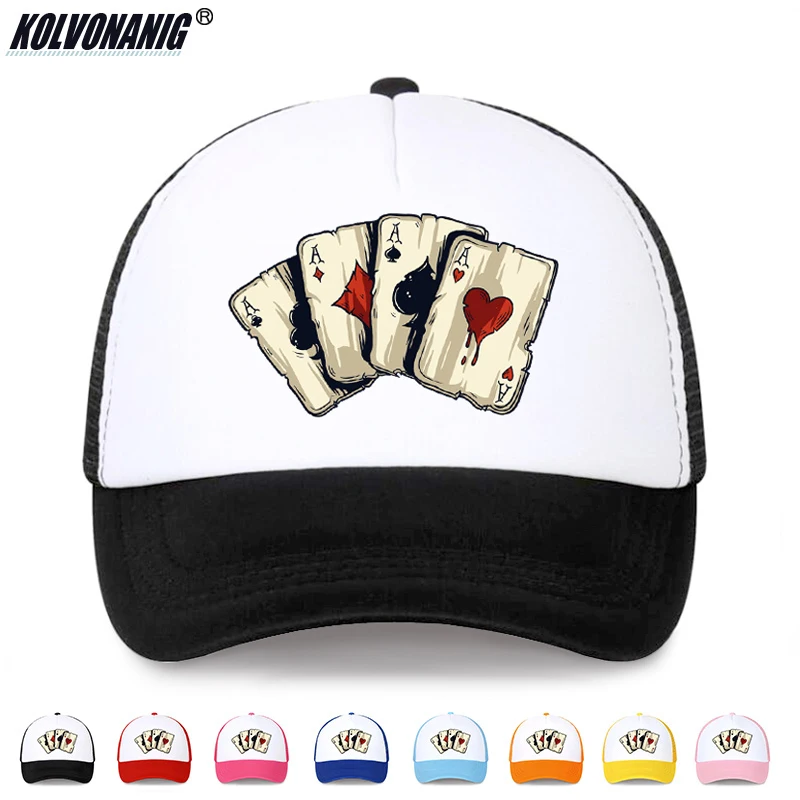 Летняя мода Poker Spades бейсболка с принтом s для мужчин и женщин уличная хип-хоп snapback сетчатые шапки dad hat trucker cap