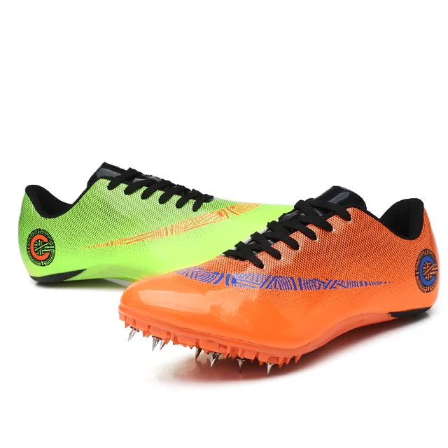 Orange And Green Sprint TrackSpikes