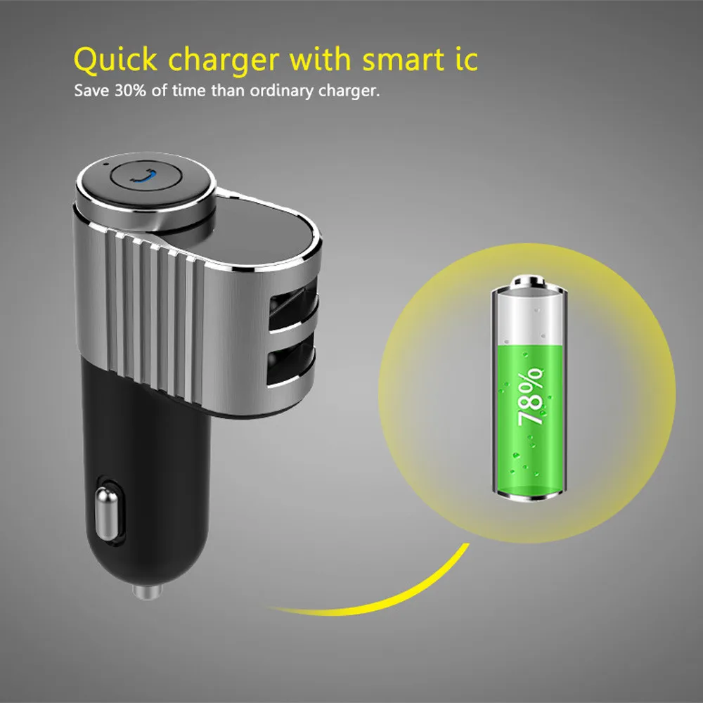 Mosunx Bluetooth V4.1 Беспроводная Автомобильная деловая гарнитура с двойным usb-портом Встроенный микрофон технология шумоподавления гарнитура