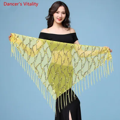 New style Belly dance costumes sequins tassel indian belly dance hip scarf for women belly dancing belt 11kinds of colors Yellow