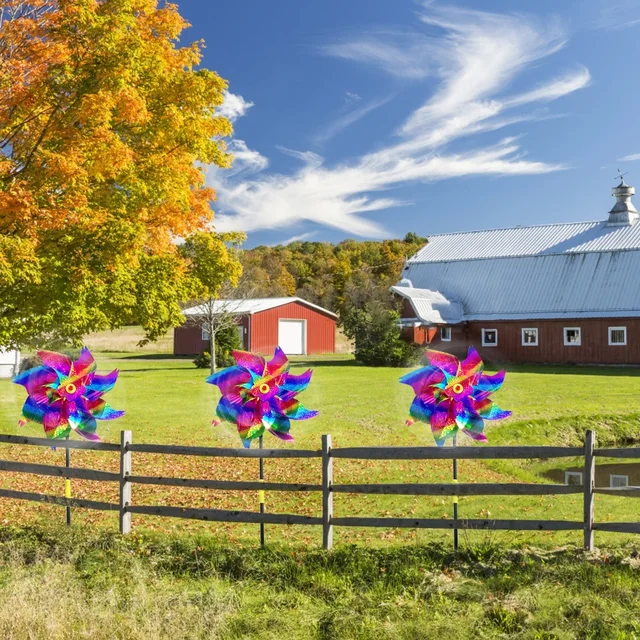 Védje A Kerti Gyep Virág Szélmalmát Szikrázó Pinwheels Rendezvénydekoráció 10Db Kültéri Kertészkedés - Image 5