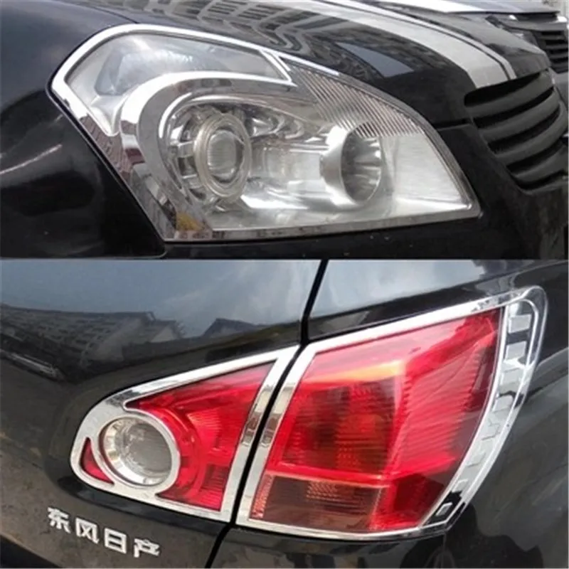 ABS передний Хромированная фара крышкой крышка L задняя фара для Nissan QASHQAI 2008- стайлинга автомобилей