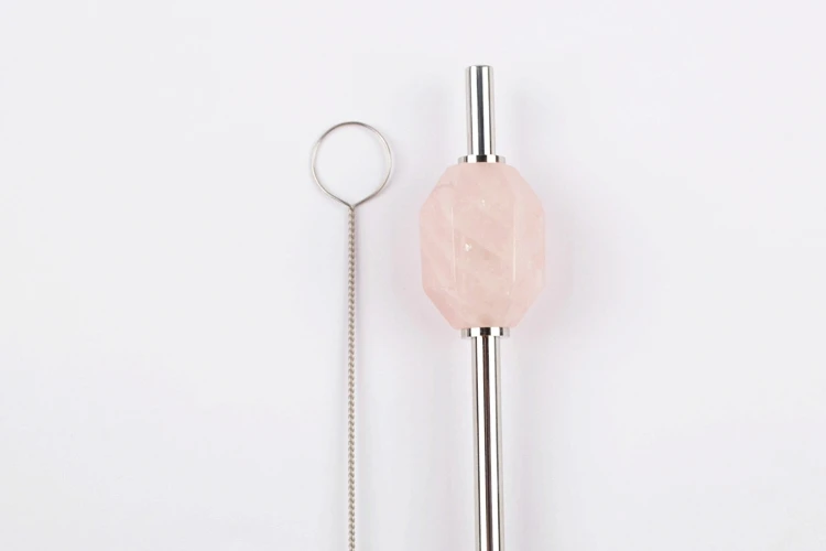 Rose Quartz BOROSA 2 шт. соломинка для коктейлей многоразовые соломинки и натуральный камень перерабатываемая соломинка для коктейлей для вечерние WX1203 - Цвет: Rose Quartz