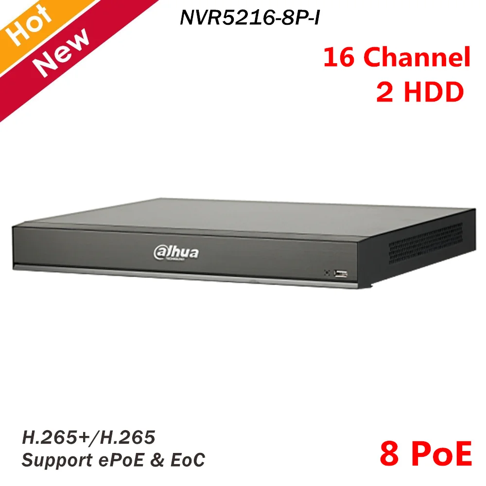 Dahua NVR 16 Channel 1U 8 PoE AI Network Video Recorder IP Access Smart H.265+ Support ePoE EoC 16ch | Безопасность и защита