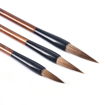 

Wooden Writing Brush For Watercolor Ink Painting Chinese Calligraphy Practice Weasek Wolf Hair Brush Regular Script Supply