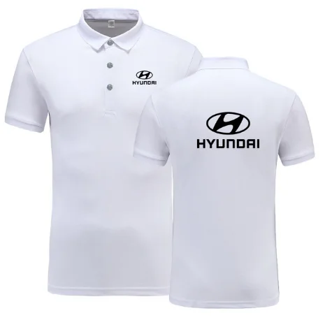Новые летние шорты с длинными рукавами Polo Homme высокого Качественный хлопок Мода для hyundai футболка-поло с принтом-логотипом Повседневное Бизнес Camisa Polo футболка