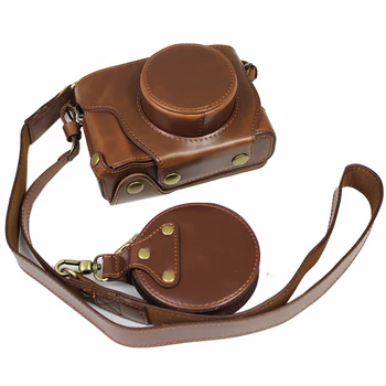 

PU leather digital camera case bag cover for Fujifilm Fuji X100V with should strap Small Storage Bag