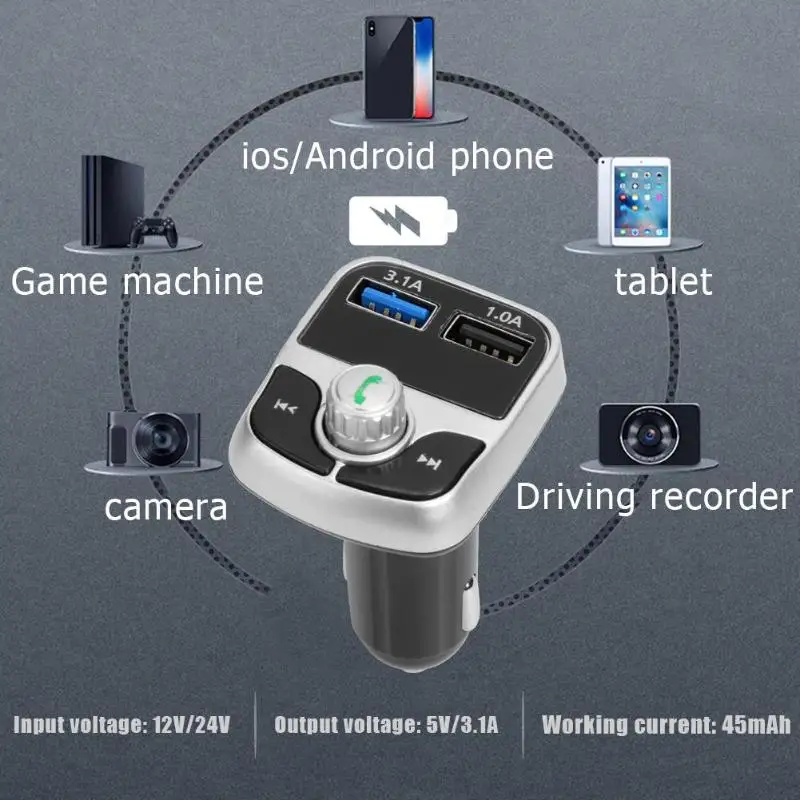 G17 автомобильный bluetooth-адаптер беспроводной Bluetooth Hands-free fm-передатчик двойной USB зарядное устройство Автомобильный комплект USB Bluetooth музыкальный приемник