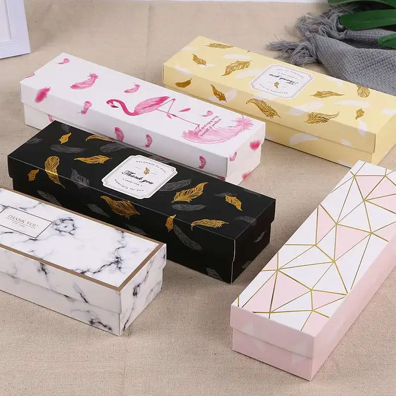 Creative Flamingo Marble Gift Box Nougat Cake Paper Boxes Wedding