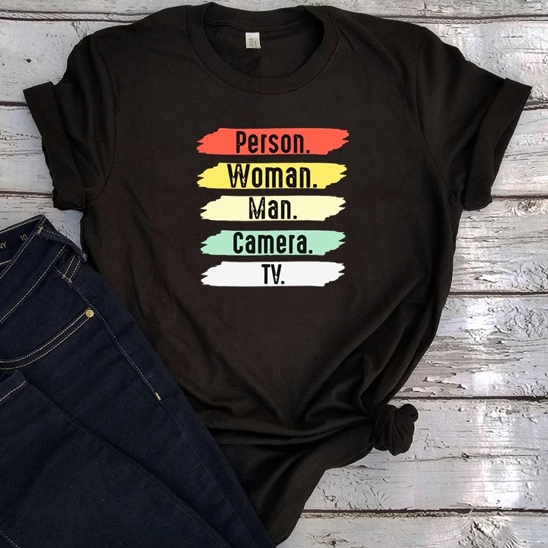 

Person Woman Man Camera TV Shirt Graphic Tees Trump 2020 Clothes Plus Women Vintage Funny Trump Shirt 90s Thanksgiving M