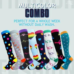 Chaussettes de Compression pour femmes et hommes, pour varices, athlétique, infirmière, course à pied, voyage, bas, livraison directe 