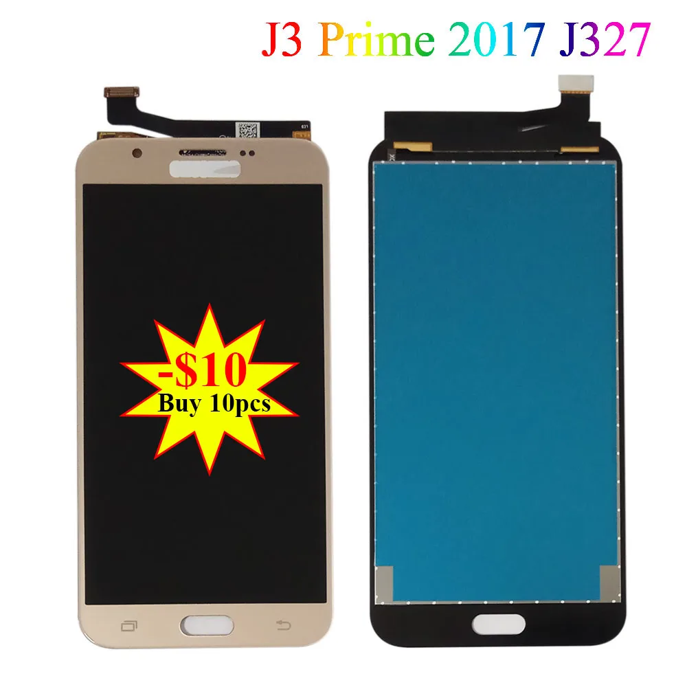Для Samsung Galaxy J3 Prime 2017 J327 J327A J327P J327T1 J327V J327T ЖК-дисплей с сенсорным экраном дигитайзер