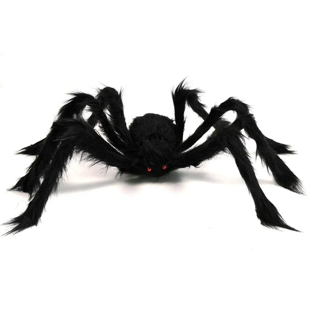 

`Super big plush spider made of wire and plush black and multicolour style for party or halloween decorations 1Pcs 50cm