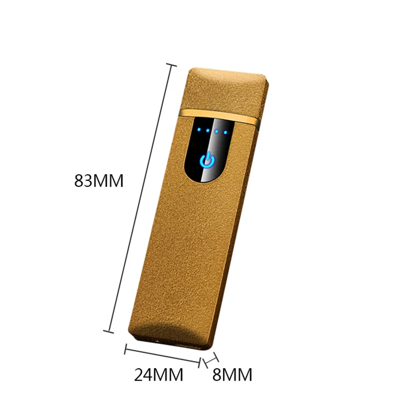 5 USB Charging Lighter Touch Induction Windproof Electronic Ultra-thin Cigarette Lighter Custom Metal Smart Touch Screen Lighter - Цвет: 5