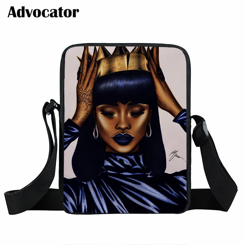 

ADVOCATOR Beautiful Black Girls Pattern School Messenger Bag for Teenager Crossbody Bags for Women Shoulder Bag Kids School Bag