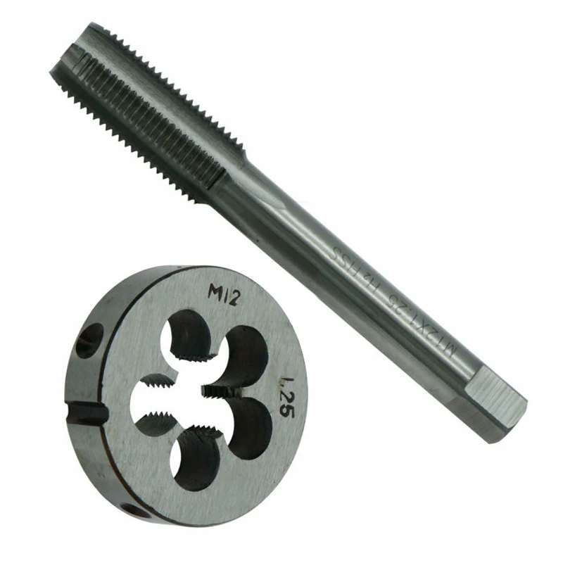 

2x M12 X 1.25mm High Speed Steel Metric Right Hand Thread Tap And Die Kit Pitch