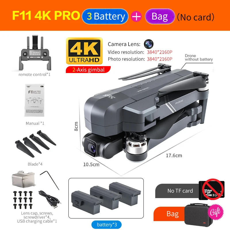 CSF F11S Pro Drone 4k Profesional Camera 3KM WIFI GPS EIS 2-axis Anti-Shake Gimbal FPV Brushless Quadcopter RC Helicopter Dron best RC Helicopters RC Helicopters