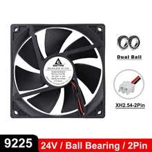 Gdstime ventilador de rolamento esférico 2 pinos, 9225, 92mm x 25mm, dc 24v, ventilador para computador portátil, sem escova, 2 peças