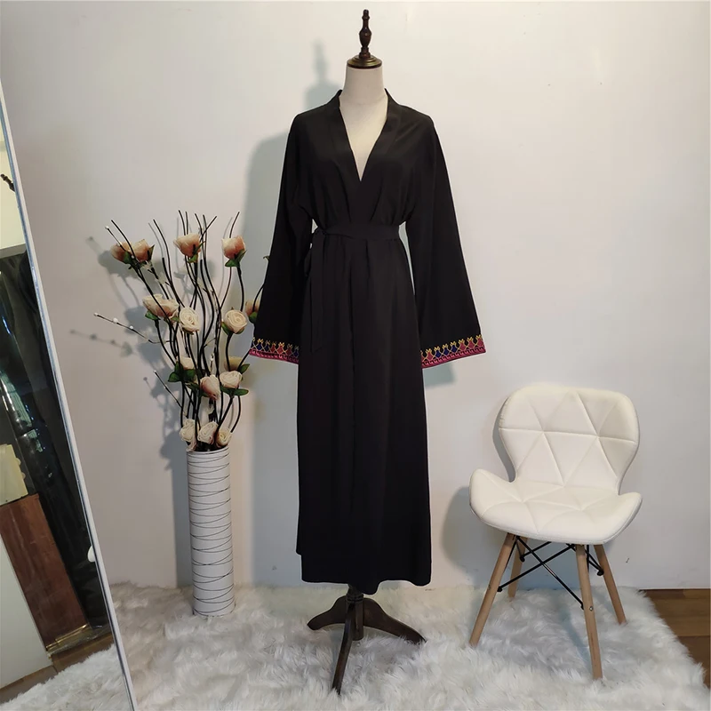 Черный кардиган Дубай abaya кимоно Ислам Мусульманский хиджаб платье абайя s женский Восточный халат из марокена турецкий ислам ic одежда халат