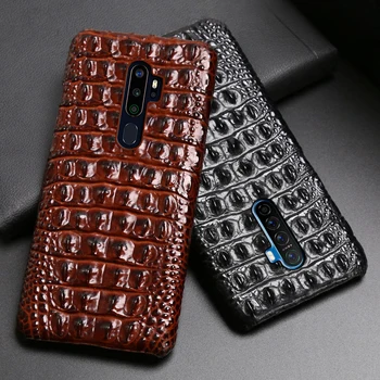 

Leather Phone Case For OPPO Find X2 R15 R17 Reno Z 2 2Z 2F 3 Pro Ace A5 A9 2020 A11X K3 K5 Cowhide Crocodile Back Texture Cover