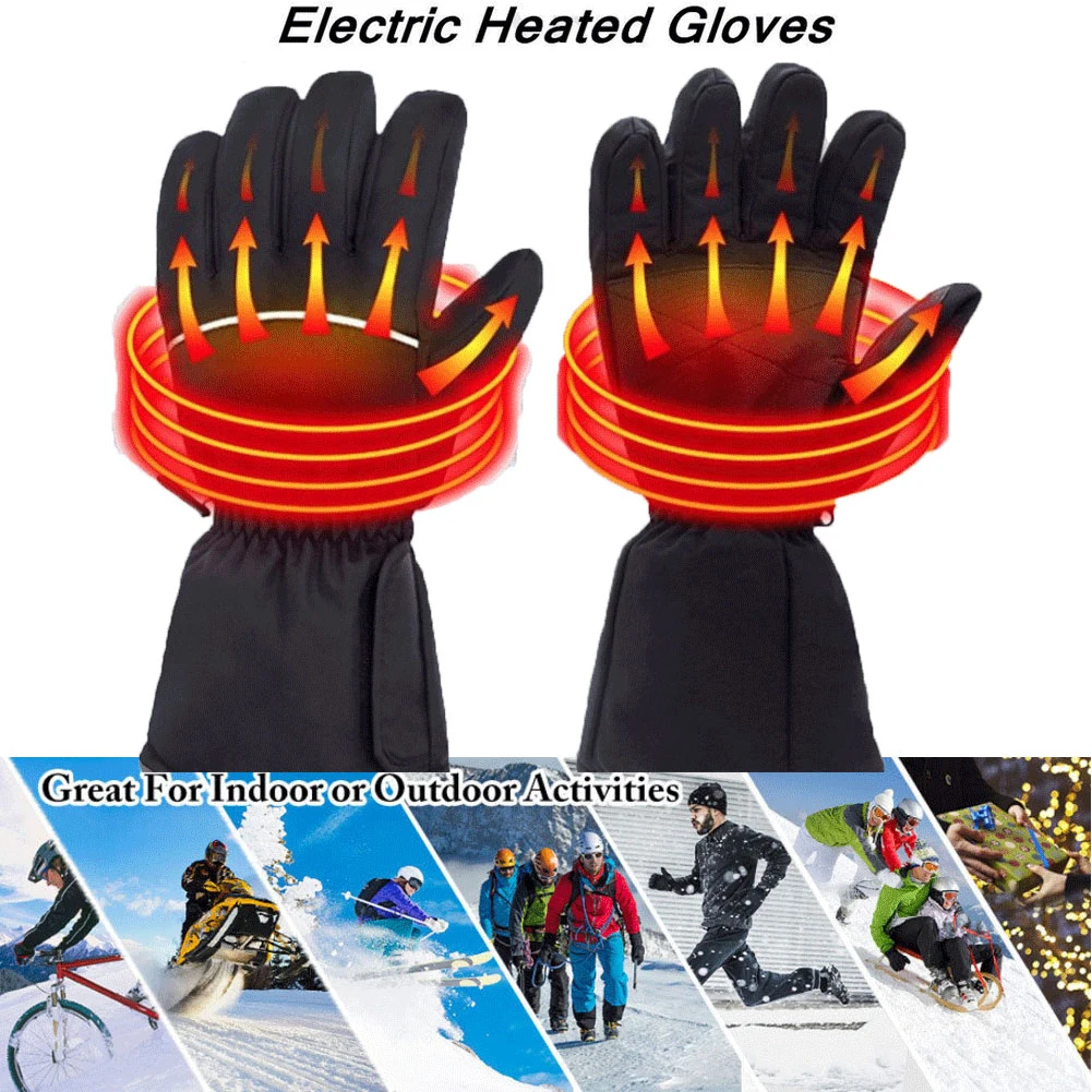 Зимние теплые аккумуляторные электрические батареи с подогревом перчатки для мотоцикла на открытом воздухе с подогревом термальные перчатки с подогревом лыжные перчатки