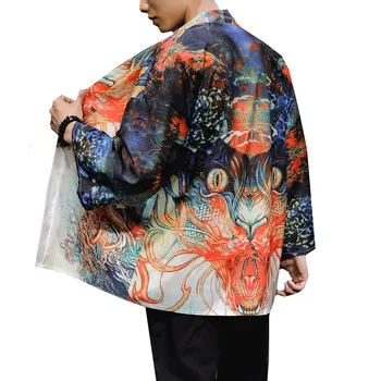 

Kimono Men Summer Print Kimono Jacket Male Chinese Vintage Windbreaker Hip Hop Streetwear Japanese Kimono Cardigan M-5XL