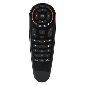 

33 keys USB 2.4G Wireless Air Fly Mouse Motion Sensing Smart Voice Remote Controller Built-in 6 axis gyroscope plug play Black